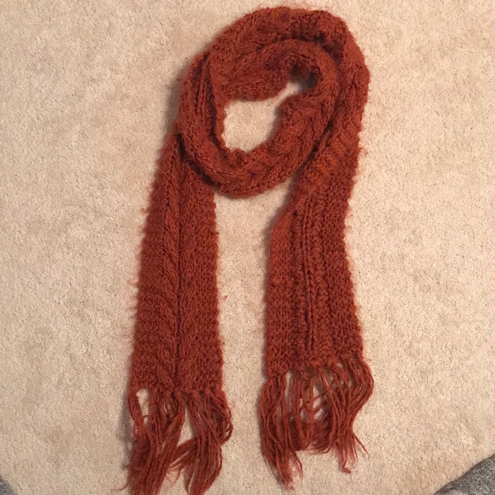 Burnt orange knit winter scarf H&m